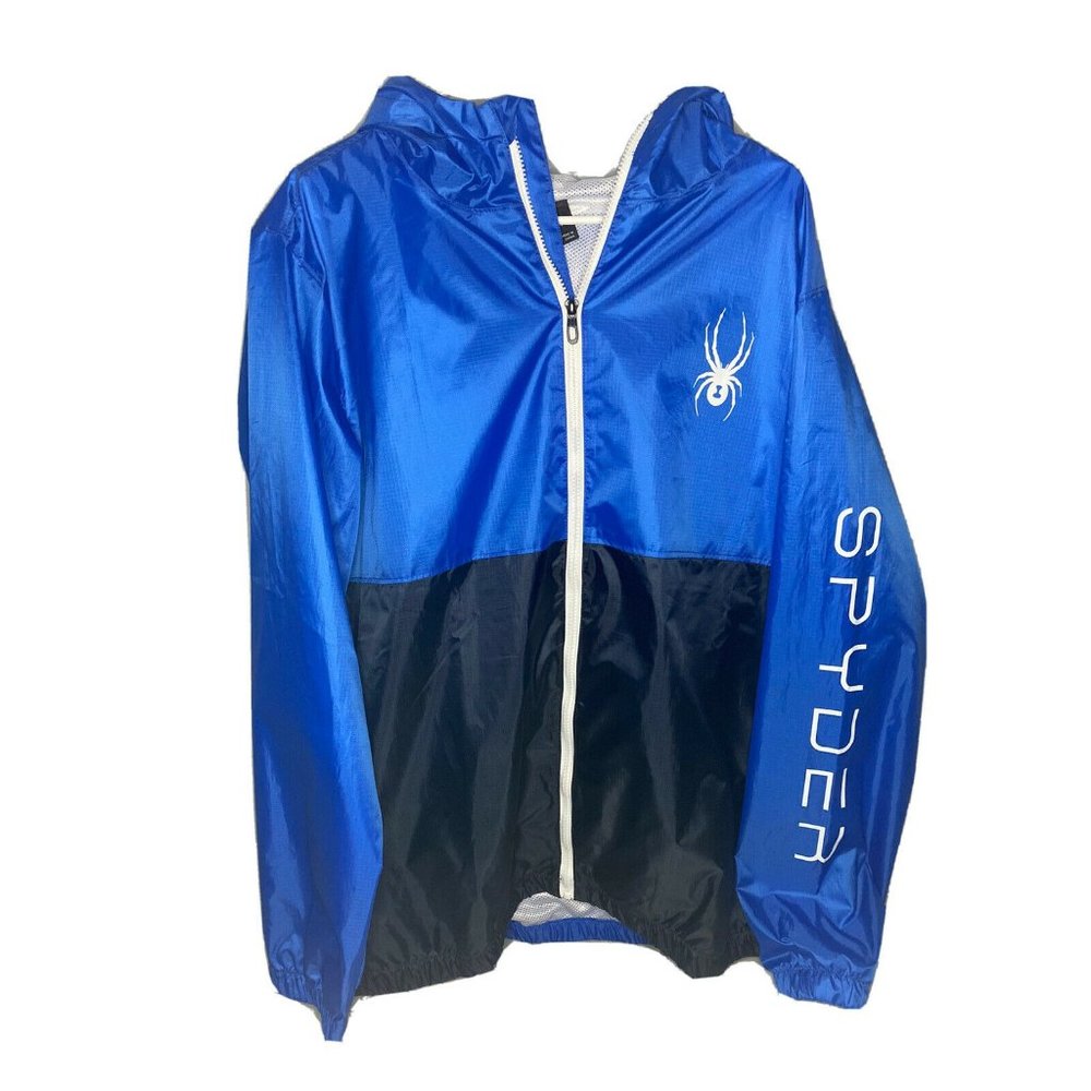 Spyder Mens Optic Windbreaker Jacket Royal / Navy Blue LARGE (Next Day Ship✈️)
